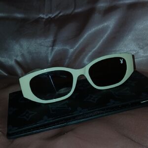 Cream and Black Retro Sunglasses with Playboy Design